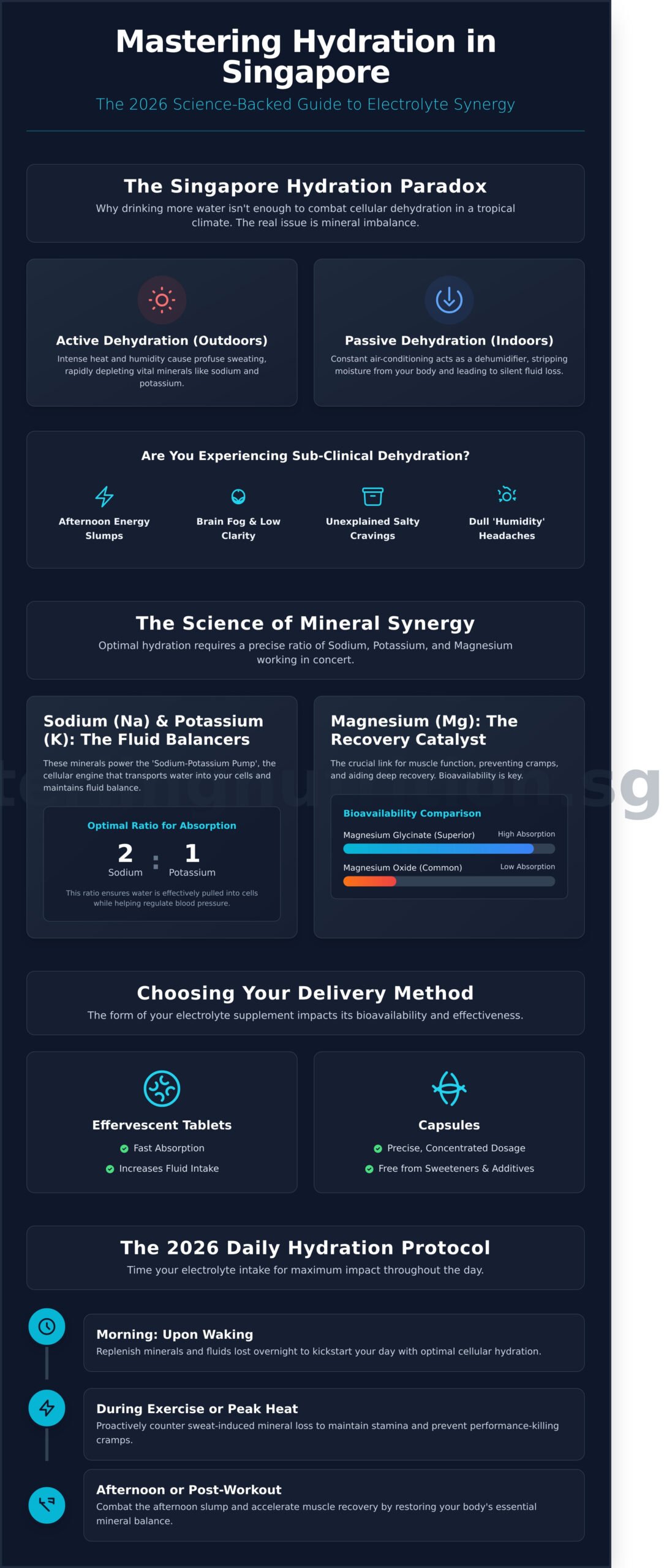 Electrolyte Tablets Singapore: The 2026 Science-Backed Hydration Guide - Infographic