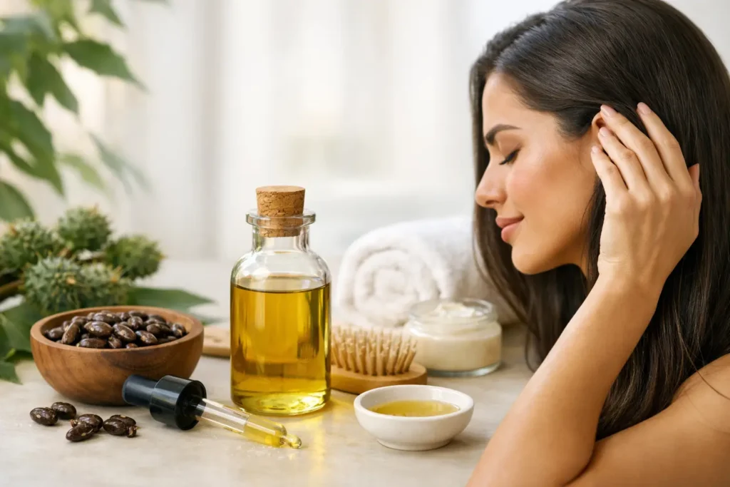 Castor Oil Hair Growth Routine Example